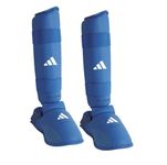 adidas WKF Karate Shin And Removable Instep Pads (Blue, Medium)