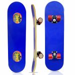 GURU Skateboard, Large Wooden Non-Slip Skateboard for Kids, Adult 30 inch x 8 inch Skateboard (Blue, Pack of 1)