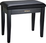 ROLAND Piano Bench In Satin Black with Vinyl Seat And Music Compartment - Rpb-100Bk, 55.5 X 32 X 55.5 Cm