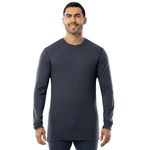 ColdPruf Men's Authentic Dual Long Sleeve Wool Plus Crew Neck Base Layer Top, Navy, Large