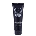 Zeus Beard Conditioner Wash for Men - Sandalwood Scent - 8oz - Sulfate-Free, Rinse-Out Softener