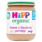 HiPP Organic Banana and Blueberry Porridge Baby Food Jar 7 Plus months (6 x 160g)