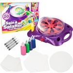 Creative Kids Spin & Paint Art Kit - Spinning Art Machine + Flexible Splatter Guard + 5 Bottles of Paint + 8 Large, 8 Small, 4 Round Cards + 4 White Crayons | Preschool Toddlers, Children & Adults, 6+