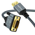 Twozoh HDMI to VGA Cable 1M. Aluminum Alloy Shell Nylon Braided & Gold-Plated Support 1080P/60HZ