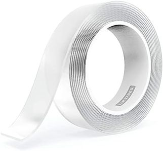 LLPT Double Sided Nano Tape 25.4mm*10m*1mm Strong Mounting Tape Heavy Duty Gel Tape Clear Traceless Washable No Residue for Home Office Store Deco Card Poster Photo Wall (SN133)