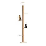 Catforest Cat Climbing Tower, Floor-to-Ceiling, Natural Sisal Rope Scratching Post, 93.7-101.1Inch, 101.2-108.6Inch, 108.7-115.4Inch