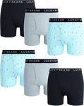 Lucky Brand Men's Underwear – Classic Boxer Briefs (6 Pack), Black/Green/Light Grey Heather, Large
