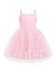 Arshiner Toddler Tutu Dress Baby Girl Ruffled Tulle Cami Dresses Princess Party Sundress Pink Daisy Tulle Size 2-3T