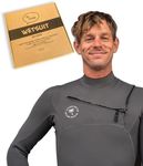 Ho Stevie! Men’s Surfing Wetsuit - Chest Zip Fullsuit - Warm Superstretch 3/2mm or 4/3mm Neoprene w/GBS Seams (Dark Gray 4/3mm, M (Medium))