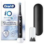 Oral-B iO6 Electric Toothbrushes For Adults, 1 Toothbrush Head, 5 Modes with Teeth Whitening, UK 2 Pin Plug, Black Lava, Travel Case Colour May Vary