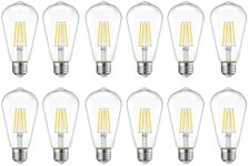 CXLHO 12 Packs ST58 LED Edison Bulbs, 4 Watt Vintage Light Bulbs Equivalent to 40 Watts, High Brightness 5000K Daylight White Light Bulbs, 80+ CRI, E26 Base LED Bulbs, Clear Glass, Dimmable