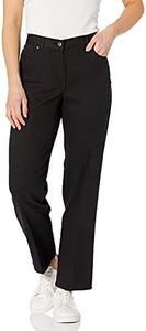 Ruby Rd. Women's Petite Classic Flat Front Denim Jean, Black, 20
