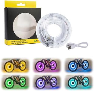 LED Cycling Wheel Hub Light for Night Riding, Bike Wheel Light Rechargeable, Cool LED Bike Tire Lights Bright Bicycle Spoke Lights Cycling Decoration Safety Warning Tire Strip Light