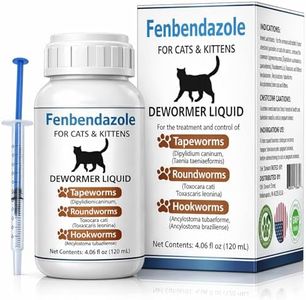 Cat Dewormer for Cats – Fenbendazole Liquid Broad Spectrum Wormer for Tapeworms, Roundworms & Hookworms, 120 mL (4.2 fl oz)
