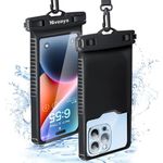 Niveaya Universal Waterproof Phone Case, IPX8 Shockproof Waterproof Phone Pouch Dry Bag for iPhone 15 14 13 12 Pro Max SE 2020 XS Max XR X 8 7 6s Plus S10 S9 S20 S21 Note 20/10. Black