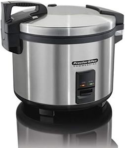 Hamilton Beach Proctor Silex Commercial 37560R Rice Cooker/Warmer, 60 Cups Cooked Rice, Non-Stick Pot, Hinged Lid, Stainless Steel Housing, 1 Year Warranty