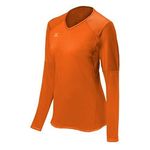 Mizuno Women's Techno VI Long Sleeve Volleyball Jersey, Blazing Orange, X-Small