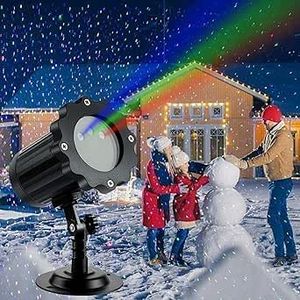 Jersige Christmas Light Projector - Outdoor Projector Lights IP65 Waterproof Remote Control, Red Green and Blue Star Show Decorations for Halloween Holiday Party Garden