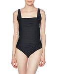 Calvin Klein Women's Pleated One Piece Swimsuit, New Black, 6