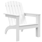 Outsunny Adirondack Chair Patio Muskoka Chair, Outdoor Poplar Wood Fire Pit Chair, Pre-Assembled Backrest Chaise Adirondack with High-back, Large Seat, for Deck, Garden, White