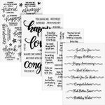 4 Sheets Words Clear Stamps for Car