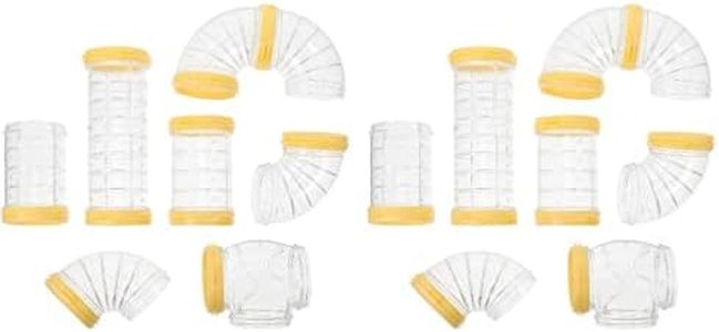 Mipcase 2pcs Hamster Tube Set, DIY Cage Tunnel Rat Maze Tunnel Hamster Rat Cage Outer Pipe Transparent Tunnel DIY