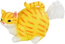 HOME-X Cat Butt Tissue Holder for Cat Lovers, Tissue Box Cover, Hilarious Gift for Cat Lovers, 11 ½ " L x 9 ¼ " W x 8 ¼ " H, Tan and White