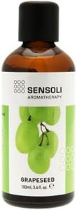 SENSOLI Huile de pépins de raisin 100 ml – Huile hydratante naturelle non parfumée pour soins des cheveux et du corps – dans un flacon en verre marron