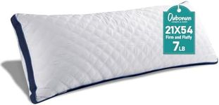 Oubonun Premium Adjustable Loft Quilted Body Pillows - Firm and Fluffy Pillow - Quality Plush Pillow - Down Alternative Pillow - Head Support Pillow - 21"x54"