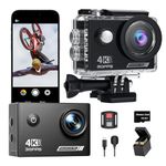 Yolansin 4K Waterproof Action Camera: 64G SD Card 131ft Underwater Camera,HD 20MP Waterproof Camera,WiFi Sports Cameras with 2 Batteries Helmet Mount Accessories Kits