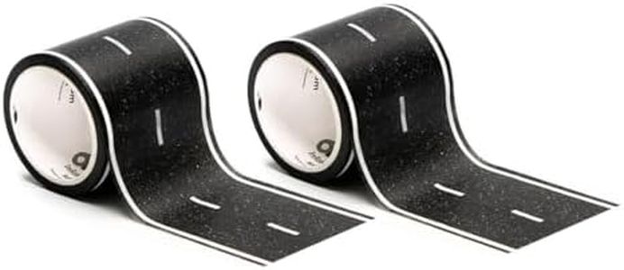 PlayTape Road Tape for Toy Cars - Sticks to Flat Surfaces, No Residue; 2-Pack of 30 ft. x 2 in. Asphalt Road
