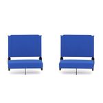 Flash Furniture Grandstand Portable Stadium Seats for Bleachers or Benches, Folding Padded Stadium Chairs with Handle, Pack of 2, 500 lb. Weight Capacity, Blue