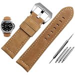 Niziruoup Leather Watch Bands Men 20mm 22mm 24mm 26mm Vintage Genuine Leather Watch Strap Smartwatch Replacement Band Compatible with Panerai Watch Band