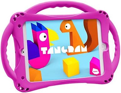 TopEsct Kids Case for iPad Mini 5 4 3 2 1,Silicone Childproof for All Kinds of iPad Mini, Built-in Handle Stand, Comes with a Strap. (Purple)