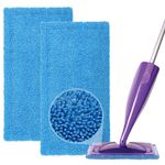 Upgraded Reusable Mop Refill Pads for Flash Powermop, Thicker Absorbing Pads for Wet & Dry Floor Cleaning Washable Microfiber Mop Heads (2 Pack)