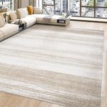 Modern Abstract Area Rug 9X12 Rugs for Living Room Bedroom-Carpet Machine Washable Rugs for Bedroom Dining Room Living Room Rug- Contemporary Neutral Khaki