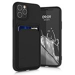 kwmobile Case Compatible with Apple iPhone 11 Pro Case - TPU Phone Cover with Credit Card Holder - Black