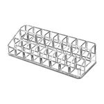 OKVGO Clear Acrylic Lipstick Organizer for Cosmetic Make Up Holder Crystal 24 Sections