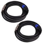 Seismic Audio - SASPT12-25-2Pack - Pair of 25 Foot Pro Audio Speakon to 1/4" Speaker Cables -12 Gauge 2 Conductor 25' Speaker Cables