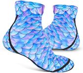 CallaSports Neoprene Beach Socks - Water and Sand Socks for Men and Women (XX-Large, Mermaid Scales)