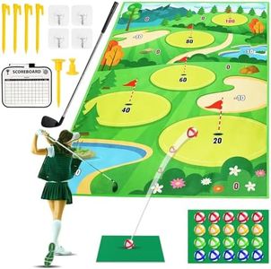 AIGIMU Golf Chipping Game Golf Mat Golf Games for Adults Kids Golf Backyard Game Golf Hitting Mat Indoor Outdoor Games | Golf Mat for Family