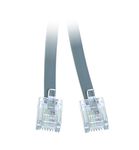 CableWholesale RJ11, 6P/4C, 25-Feet Silver Satin Flat Data Cable, 1:1 (739-3-N)