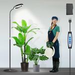 Garpsen Grow Lights for Indoor Plants, Full Spectrum LED Floor Plant Light with Stand, 3 Color Modes Grow Lamp with Timer 6/12/16H, 5 Dimmable Levels, 23''~67''Adjustable Height for Large Plants