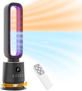 ADVWIN Heater, Bladeless Tower Heater with Thermostat, Color Light, Electric Heater for Bedroom, Office and Indoor Use 2000W