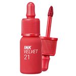 Peripera Ink the Velvet Lip Tint | High Pigment Color, Longwear, Weightless, Not Animal Tested, Gluten-Free, Paraben-Free | 0.14 fl oz (021 VITALITY CORAL RED)