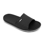 FUNKYMONKEY Mens Bathroom Shower Slippers Indoor Home Beach Non Slip Sandal (10 M US, Black/MB)