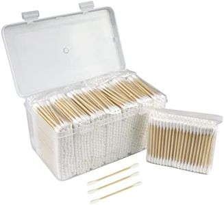 eyxformula 1000 PCS Bamboo Cotton Swabs In Storage Box Natural Organic Cotton Swabs With Wooden Sticks - Double Tips Biodegradable Cotton Buds For Ear Wax Removal, Makeup, Personal Care, Art & Craft