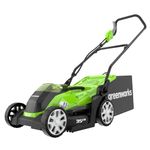 Greenworks G40LM35 Cordless Lawnmower for Lawns up to 400m², 35cm Cutting Width, 40L Bag WITHOUT 40V Battery & Charger, 3 Year Guarantee, Green