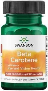 Swanson Beta-Carotene - Vitamin A Supplement Promoting Immune Health, Eye & Skin Health - Natural Wellness Formula - (250 Softgels, 3000mcg Each)