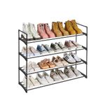 SANGMUCEN Shoe Rack, 4 Tier Shoe Organizer, Shoe Rack for Closet, Metal Shoe Storage Organizer for 20 Pairs, Black SSR004H